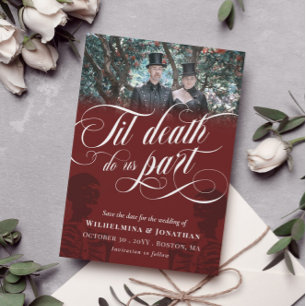 Red Til Death do us part Photo Save Date Spara Datumet