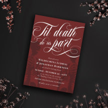 Red Til Death do us part Skeleton Goth Bröllop