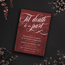 Red Til Death do us part Skeleton Goth Bröllop Inbjudningar