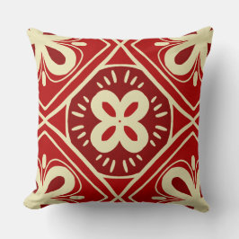 Red tile pattern kudde