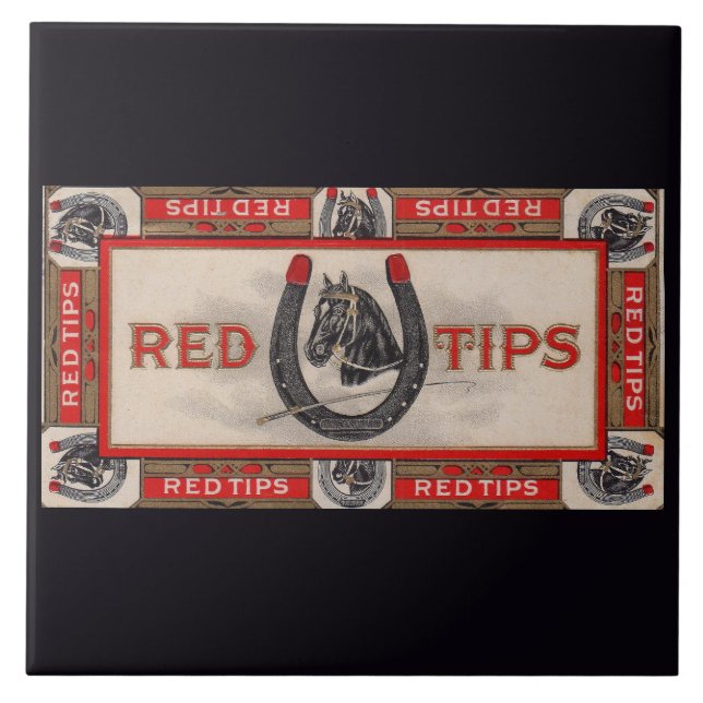 Red Tips cigar etikett Kakelplatta (Framsidan)