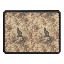 Red Toile Chinoiserie Cat Damask