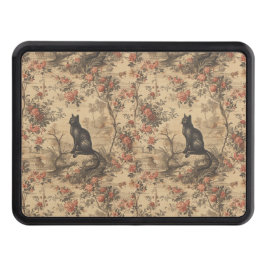 Red Toile Chinoiserie Cat Damask Dragkroksskydd