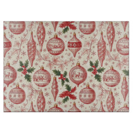 Red Toile Chinoiserie Christmas Ornaments