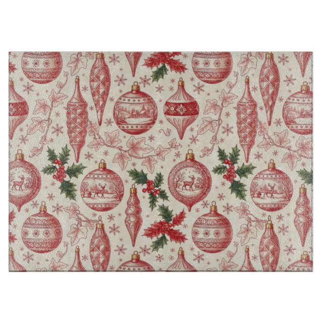 Red Toile Chinoiserie Christmas Ornaments (Framsidan)