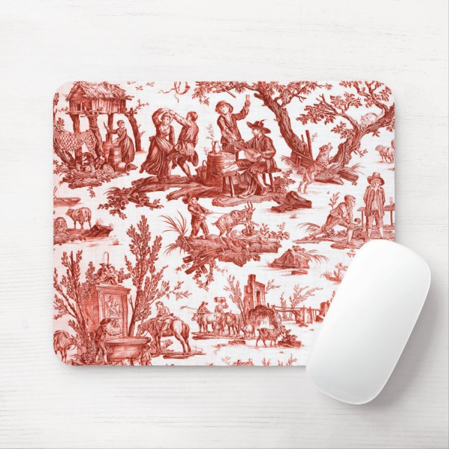 Red Toile de Jouy Musmatta (Med mus)