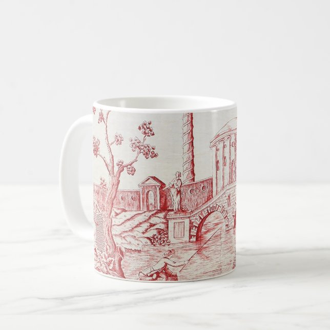 Red Toile Kaffemugg (Framsida vänster)