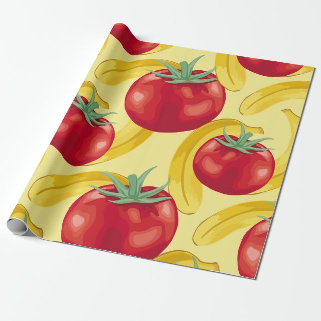 Red tomato and fruits seamless pattern designabstr presentpapper (Utrullad)