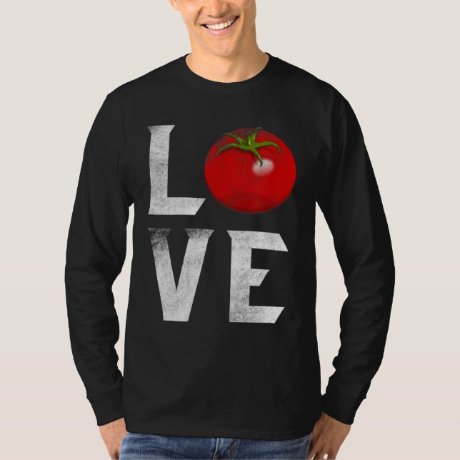 Red Tomato Gardener I Kärlek  grönsaker Ve T Shirt (Framsida)