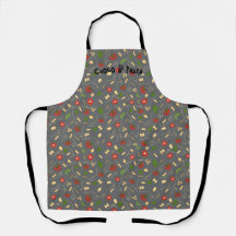 Red Tomato Grönt Basil löv Charcol Apron