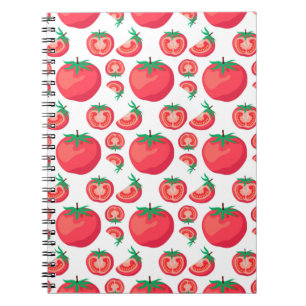 Red Tomato Mönster Cute So Funny Anteckningsbok