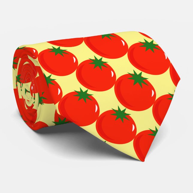 Red Tomato mönster på gult Slips (Rullad)