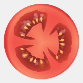 Red Tomato Slice Runt Klistermärke