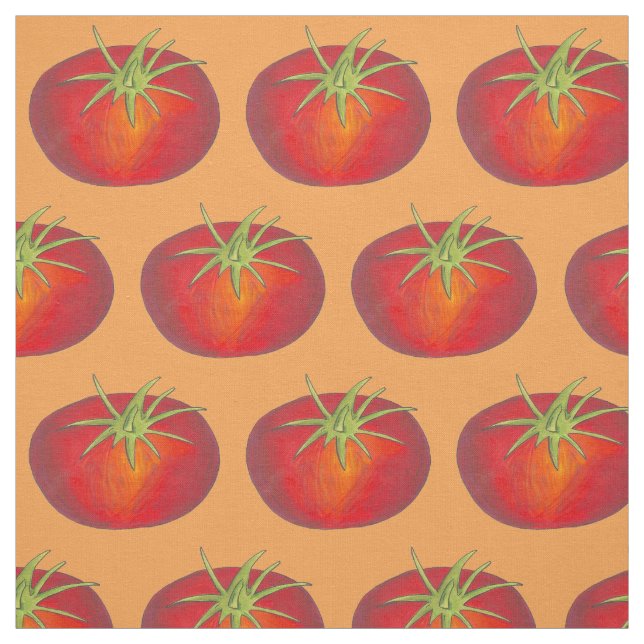 Red Tomato Tomates Italiana Food Cooking Fabric Tyg (Provkarta)