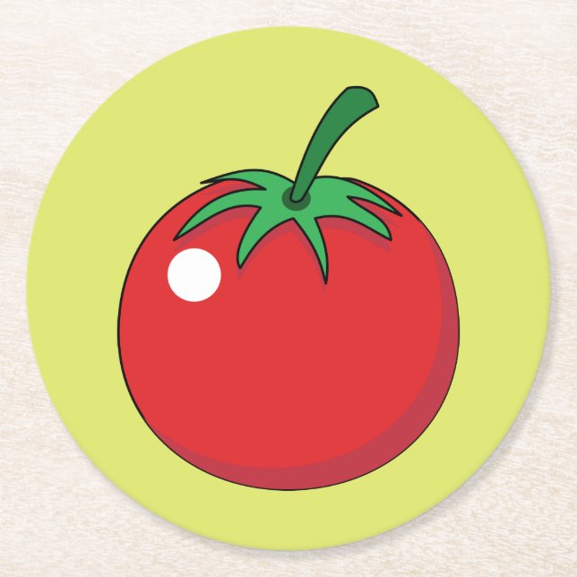 Red Tomato Underlägg Papper Rund (Framsidan)
