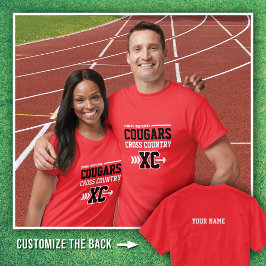 Red Tomball High School Cougars Cross country T Shirt