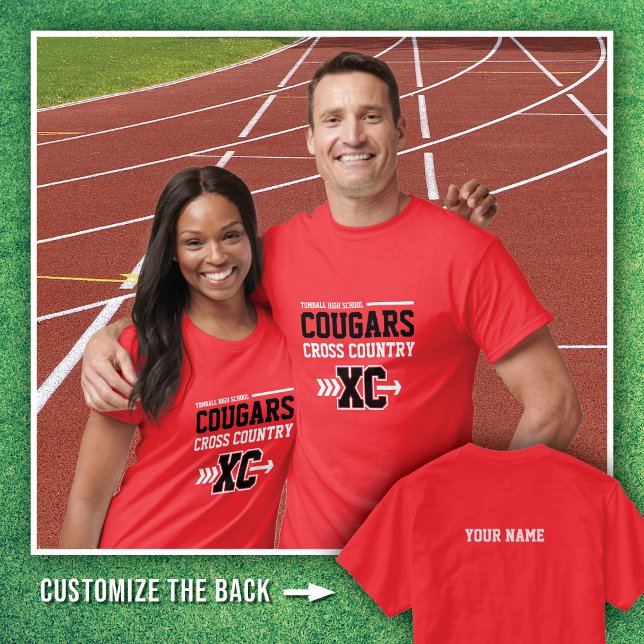 Red Tomball High School Cougars Cross country T Shirt (Skapare uppladdad)