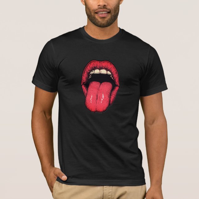 Red Tongue Icon of the Bold Pop Expression T Shirt (Framsida)