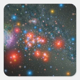 Red Toppen Giant Cluster Fyrkantigt Klistermärke