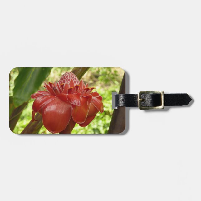 Red Torch Ginger Tropical Blomsterfotografi Bagagebricka (Horisontell Framsida)