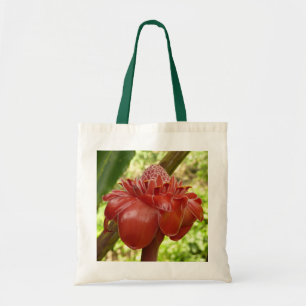 Red Torch Ginger Tropical Blomsterfotografi Tygkasse
