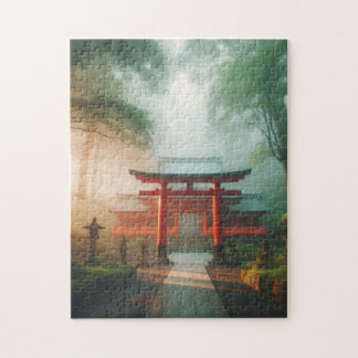 Red Torii and Light – Japanese Temple Puzzle Pussel
