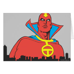 Red Tornado bakom Cityscape Hälsningskort