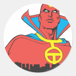 Red Tornado bakom Cityscape Runt Klistermärke