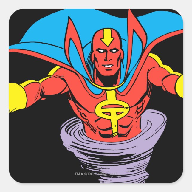 Red Tornado Twister Fyrkantigt Klistermärke (Framsida)