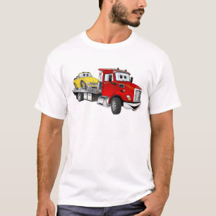 Red Tow Lastbil Flatbed Tecknad Tee