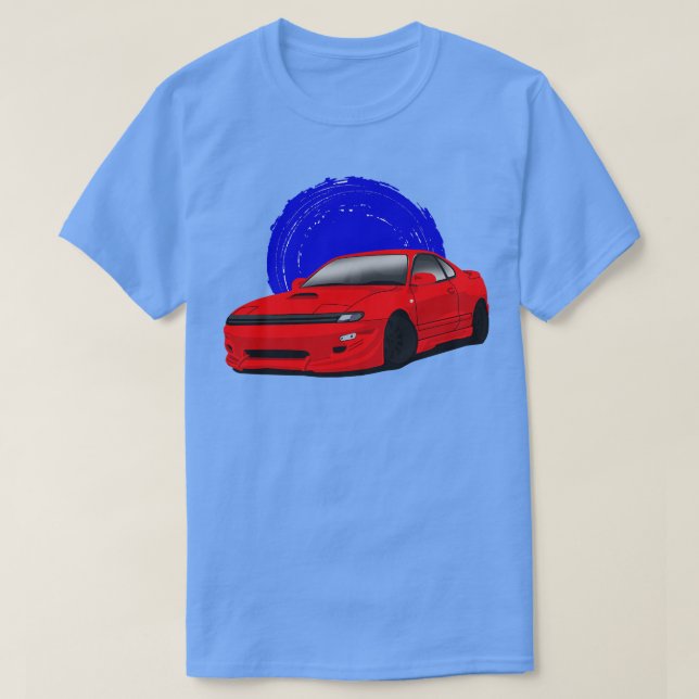 Red Toyota Celica Gts St185 T Shirt (Design framsida)
