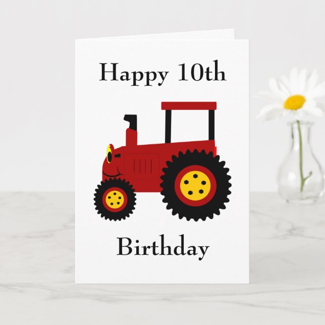 Red Tractor 10th Birthday Card Kort (Liten växt)
