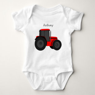Red Tractor Anpassningsbar Baby Bodykostym T Shirt