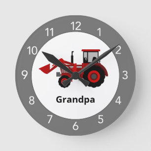 Red Tractor Anpassningsbar Rund Klocka