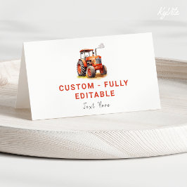 Red Tractor Birthday Folthday Folat Food Tält Card Tack Kort
