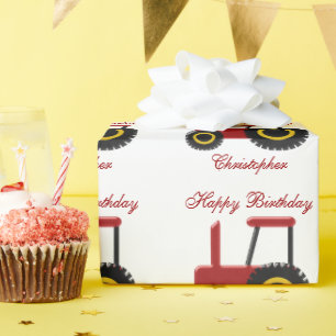 Red Tractor Birthday Presentpapper