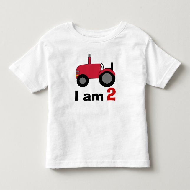 Red Tractor Birthday T Shirt (Framsida)