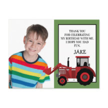 Red Tractor Grönt Birthday Photo Tack