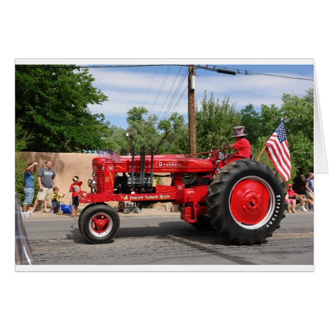 Red Tractor Hälsningskort (Framsidan Horizontal)