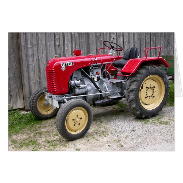 Red Tractor Hälsningskort (Framsidan Horizontal)