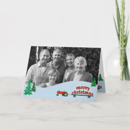 Red Tractor Photo jul Card Helgkort