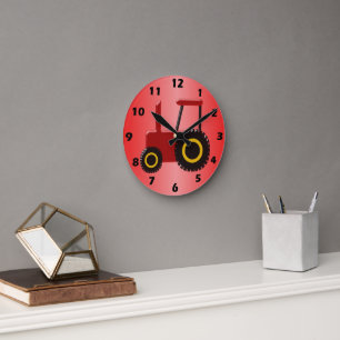 Red Tractor Rund Klocka