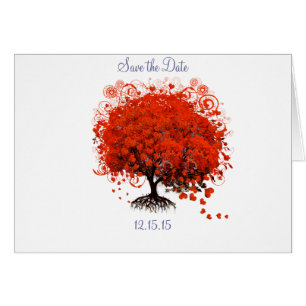 Red Träd Bröllop T-Shirts, Gifts, Stickers & Favor Hälsningskort