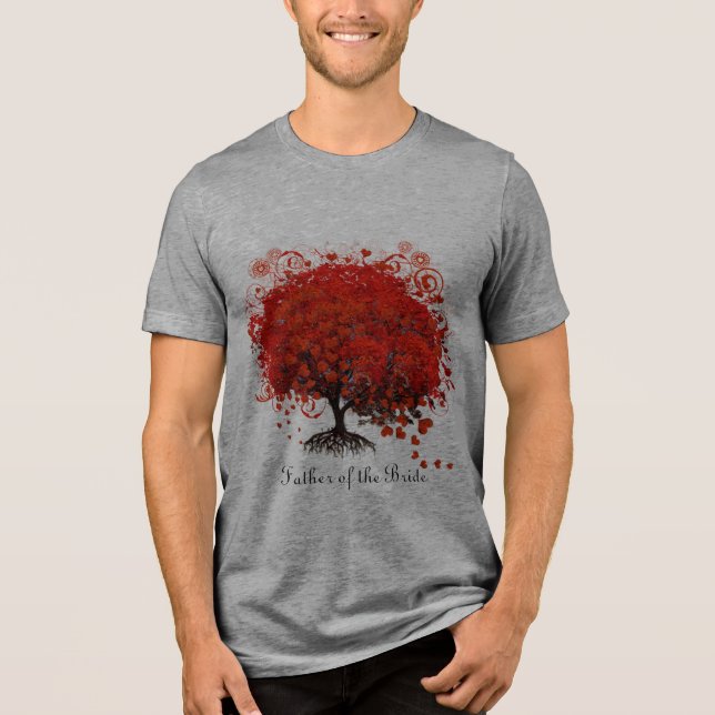 Red Träd Bröllop T-Shirts, Gifts, Stickers & Favor T-shirt (Framsida)