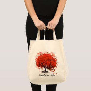 Red Träd Bröllop T-Shirts, Gifts, Stickers & Favor Tygkasse