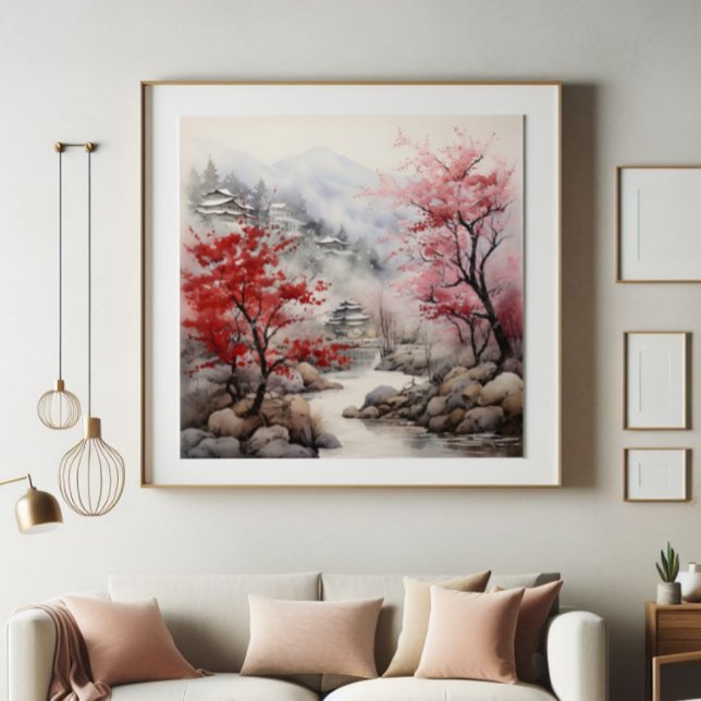 Red Träd över floden Fototryck (Skapare uppladdad)