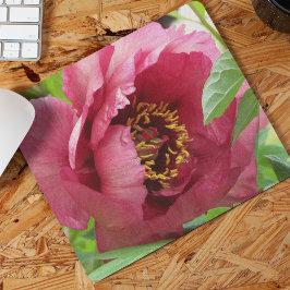 Red Träd Peony Bloom Blommigt Musmatta