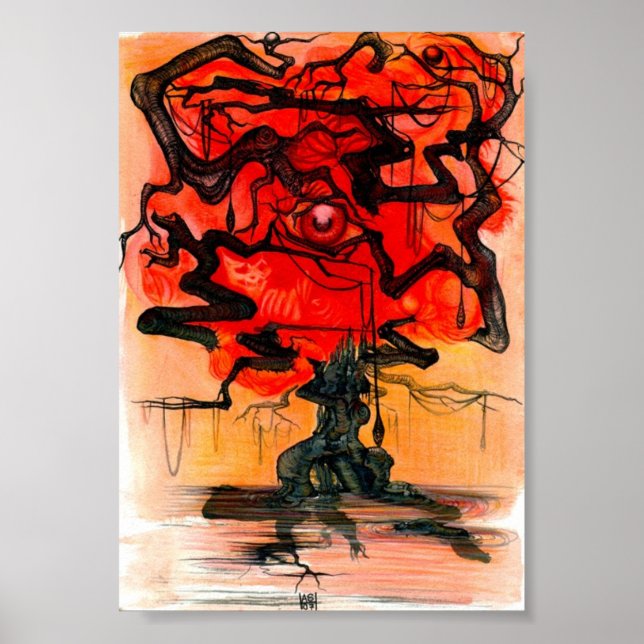 red träd poster (Framsidan)