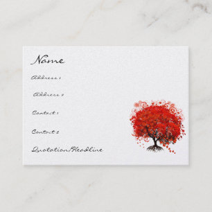 Red Träd Roots Swirls Hearts med fåglar Visitkort