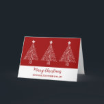 Red Träd Sister och Brother i Juljul Kort<br><div class="desc">God jul för syster och bror i lagkortet i modernt rött med ornate julgran illustrationer.</div>
